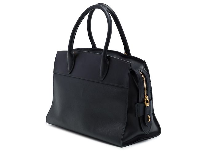 Borsa Prada Esplanade in Saffiano e City Calf nero - vista 2