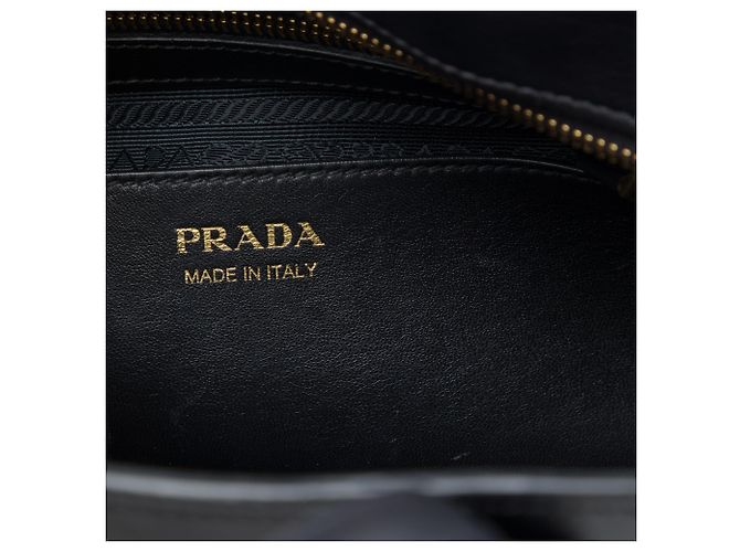 Borsa Prada Esplanade in Saffiano e City Calf nero - vista 5