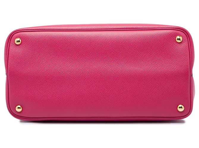 Prada Double Satchel aus Saffiano-Leder Rosa Medium - Ansicht 3