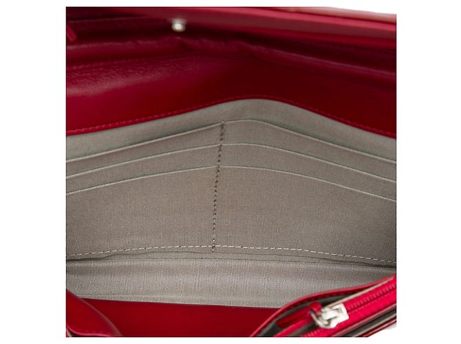 Chanel Red CC Quilted Patent Brilliant Wallet On Chain - vista 4