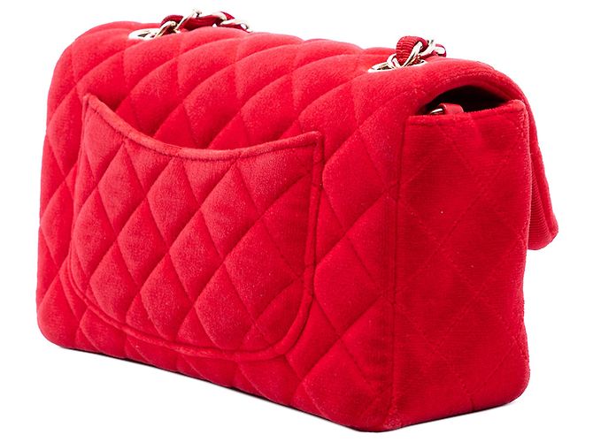 Chanel Red Mini Rectangular Classic Velvet Single Flap - vista 2