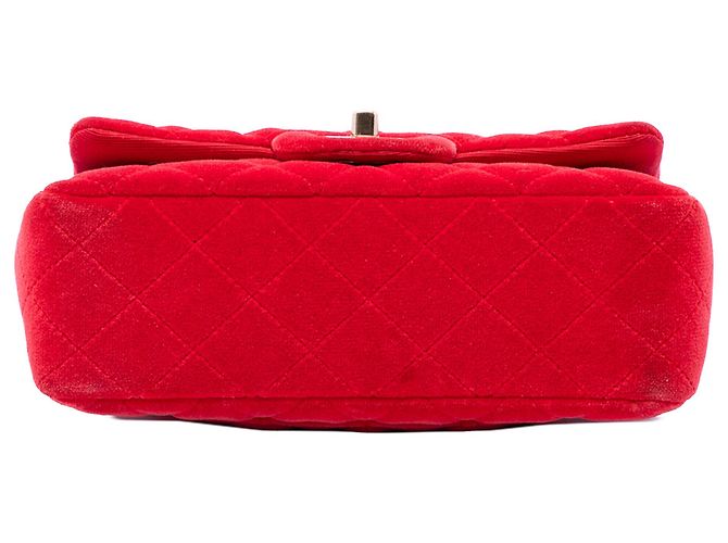 Chanel Red Mini Rectangular Classic Velvet Single Flap - vista 3