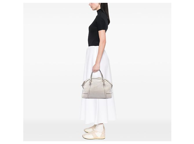 Borsa Gucci White Large Microguccissima Nice Dome Satchel - vista 6