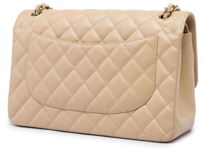 Chanel Beige Jumbo Classic Caviar Double Flap - vista 2