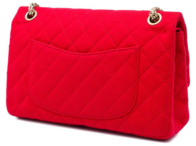 Chanel Red Quilted Jersey Reissue 2.55 Double Flap 226 - vista 2