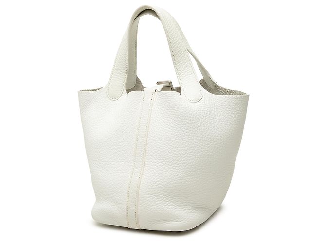 Hermès White Clemence Picotin 18 - vista 2