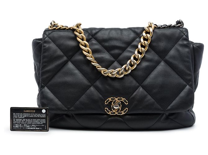 Chanel Black Maxi Lambskin 19 Flap - vista 7
