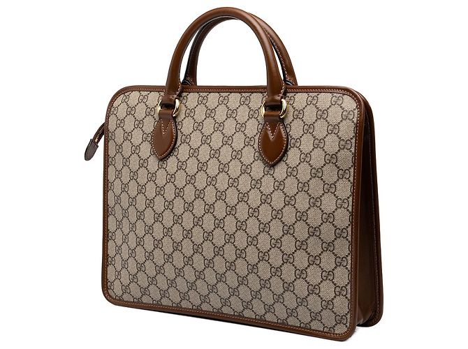 Gucci Beige GG Supreme Interlocking G Laptoptasche - Ansicht 2