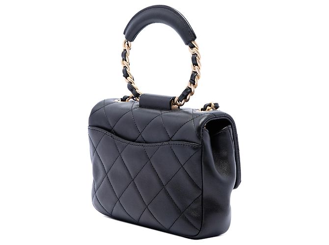 Chanel Black Mini Quilted Lambskin In The Loop Flap - Ansicht 2