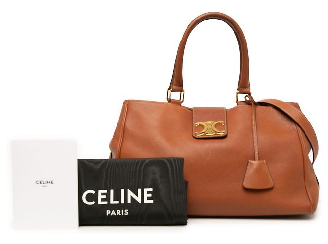 Céline Bolso Appoline Celine Medium de piel de becerro flexible marrón - vista 7