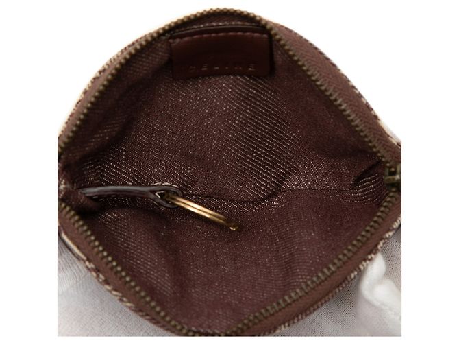 Céline Celine Brown Macadam Denim Oval Coin Pouch - vista 4