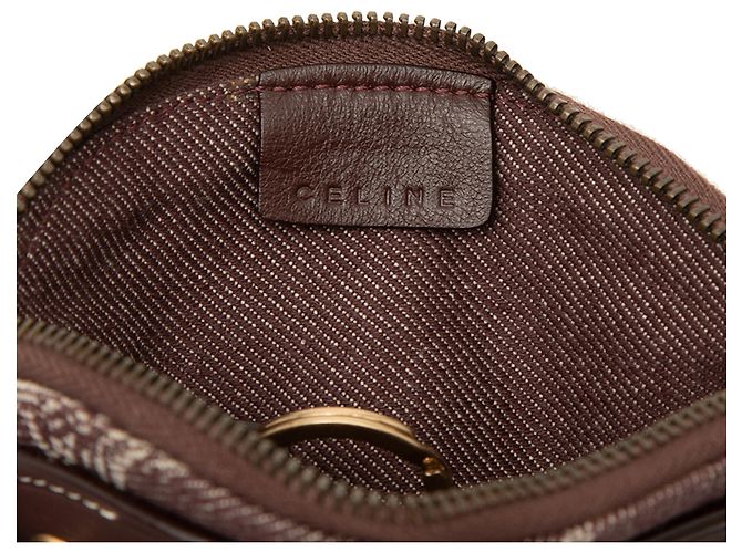 Céline Celine Brown Macadam Denim Oval Coin Pouch - vista 5