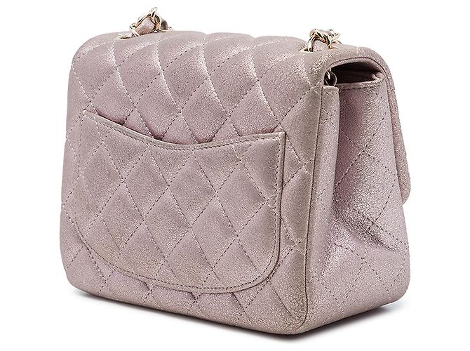 Chanel Pink Mini Square Classic Metallic Lambskin Single Flap - vista 2