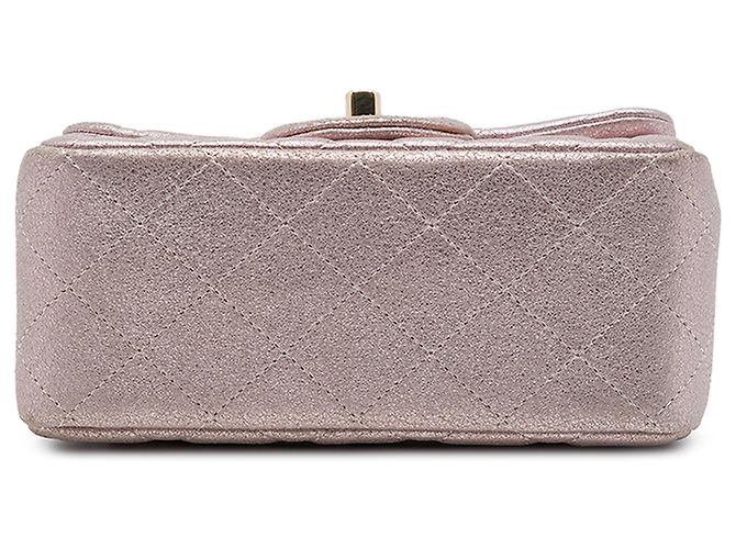 Chanel Pink Mini Square Classic Metallic Lambskin Single Flap - vista 3