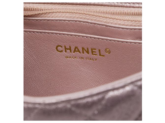 Chanel Pink Mini Square Classic Metallic Lambskin Single Flap - vista 5