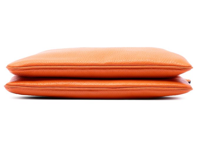 Prada Orange Vitello Phenix Double Zip Crossbody - Ansicht 3