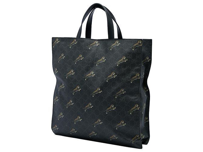 Tote Soft Convertibile Gucci Black GG Supreme Web Tiger - vista 2