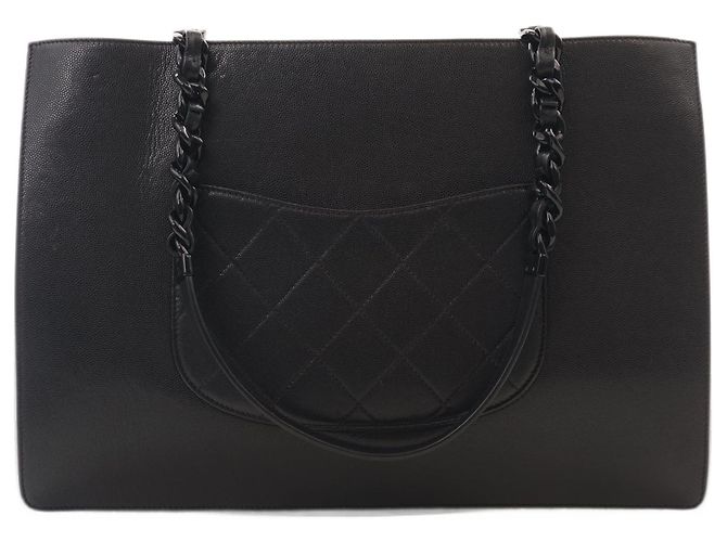 Chanel Black Large Quilted Caviar My Everything Shopping Tote - Ansicht 2