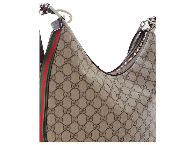 Borsa a tracolla Gucci Beige Medium GG Supreme Web Attache - vista 12