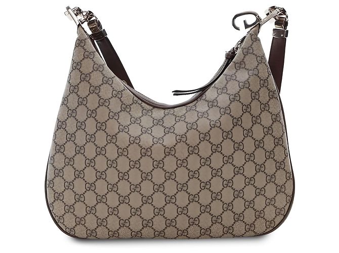Borsa a tracolla Gucci Beige Medium GG Supreme Web Attache - vista 2