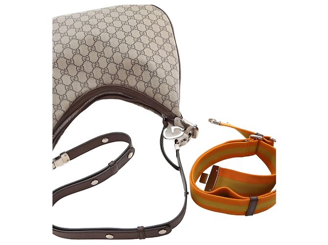 Borsa a tracolla Gucci Beige Medium GG Supreme Web Attache - vista 7