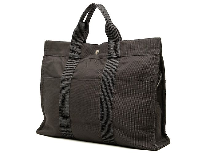 Hermès Gray Canvas Herline MM - vista 2