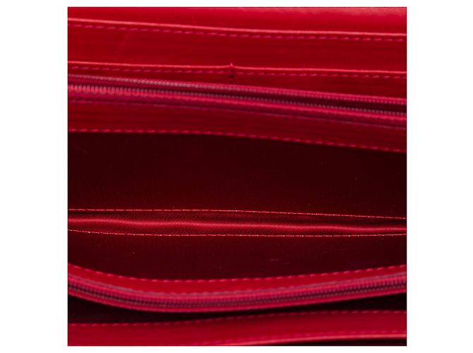 Chanel Red CC Quilted Patent East West Wallet On Chain - vista 4