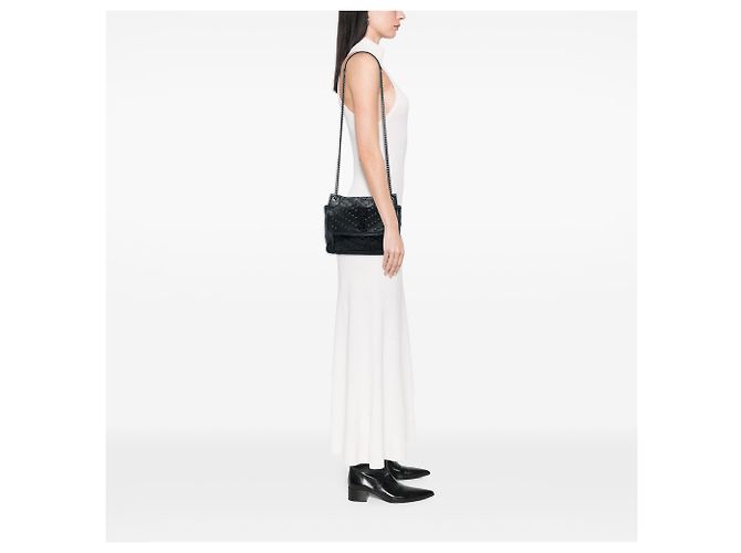 Autre Marque Saint Laurent Black Medium Studded Calfskin Niki - vista 5
