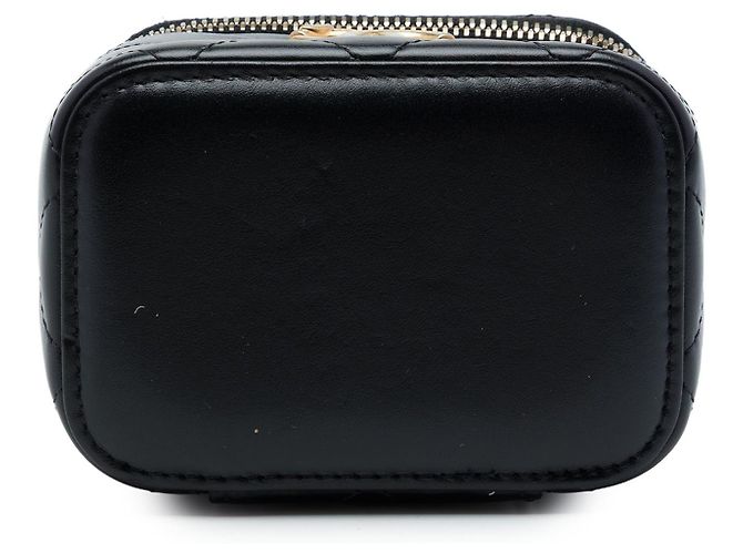 Mini Vanity Case Chanel Pearl Crush in Lambskin Matelassé Nero con Catena - vista 3