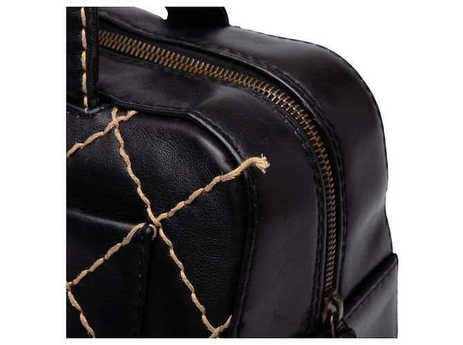 Borsa Chanel Black CC Calfskin Wild Stitch - vista 5