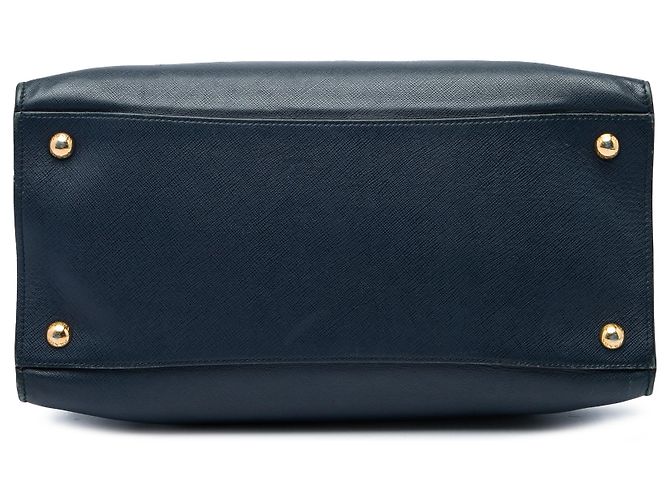 Borsa Tote Prada Blue Saffiano Soft Triple Pocket - vista 3