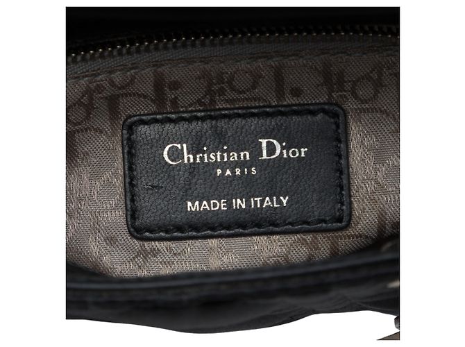 Dior Mini Lady Dior in raso Cannage nero con cristalli Swarovski - vista 5