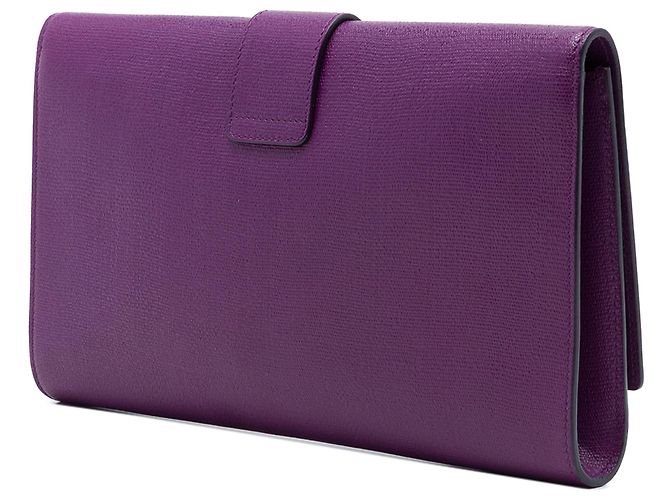Autre Marque Clutch Saint Laurent Chyc Ligne in pelle testurizzata viola - vista 2