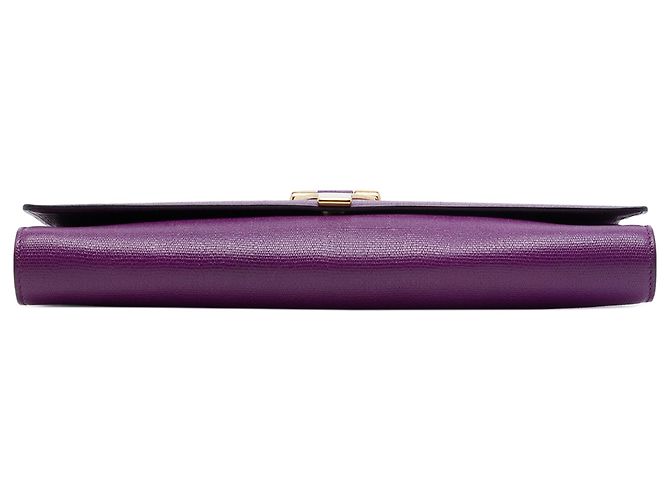 Autre Marque Clutch Saint Laurent Chyc Ligne in pelle testurizzata viola - vista 3