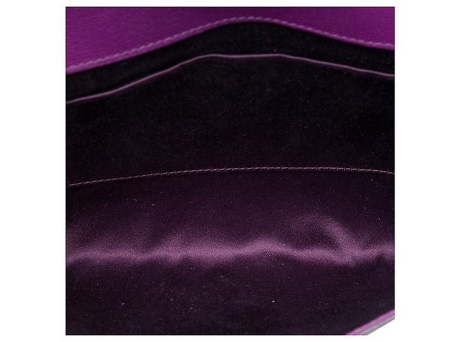 Autre Marque Clutch Saint Laurent Chyc Ligne in pelle testurizzata viola - vista 4