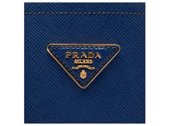 Prada Blue Medium Saffiano Cuir Double Handle Satchel - vista 5