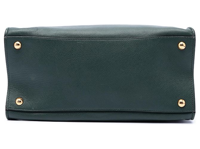 Borsa Tote Prada Green Saffiano Soft Triple Pocket - vista 3