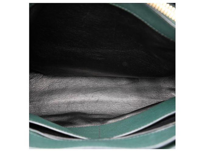 Borsa Tote Prada Green Saffiano Soft Triple Pocket - vista 4