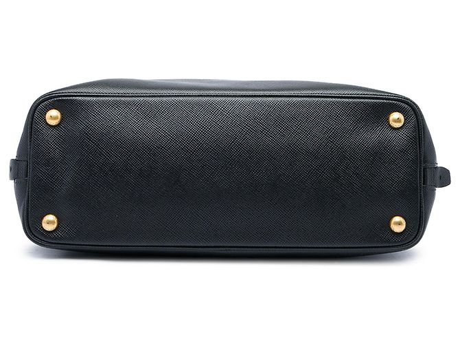 Borsa tote convertibile Prada in pelle Saffiano nera con zip laterale - vista 3
