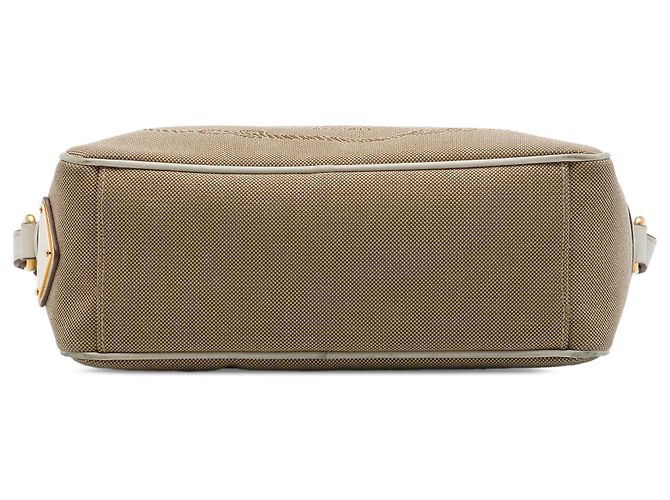 Bolsa Camera Prada em lona Canapa bege com logo - vista 3