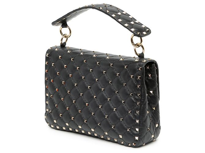Borsa Satchel Valentino VLTN Rockstud Spike Medium in nappa nera - vista 2