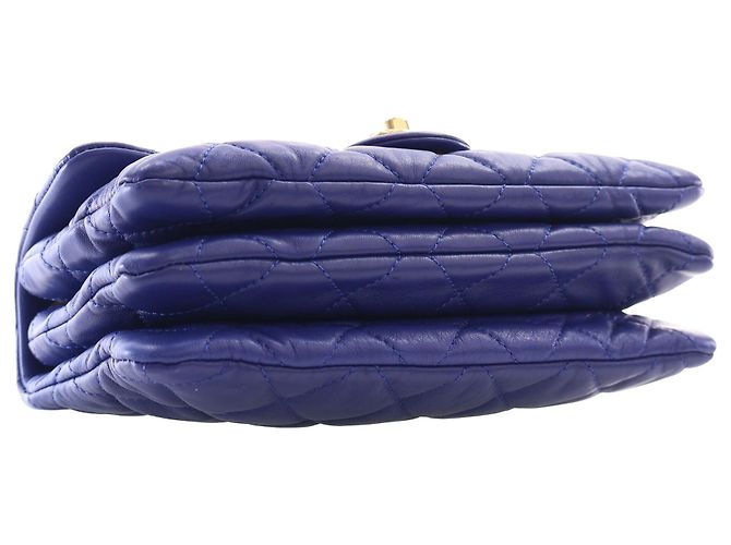 Chanel Blue Small Quilted Lambskin Pillow Crush Flap - vista 14