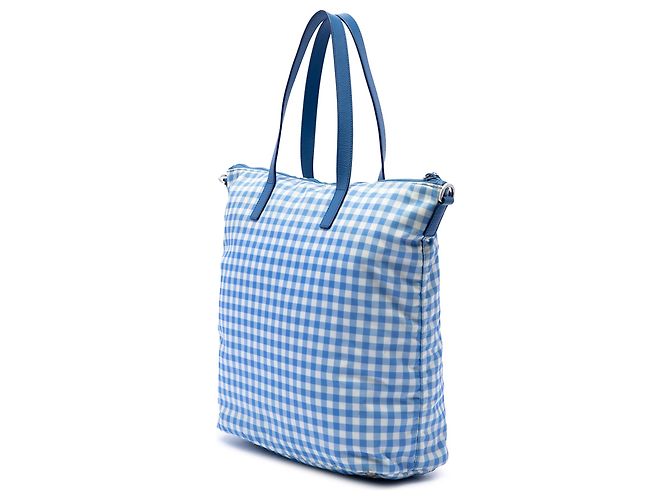 Borsa Satchel Prada in Tessuto Stampato Blu - vista 2