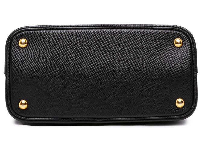 Prada Borsa Satchel Panier Grande in Pelle Saffiano Nera - vista 3