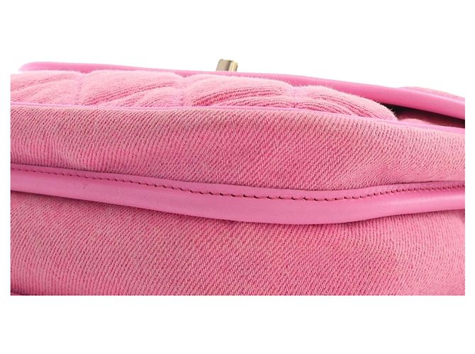 Chanel Pink Small CC Quilted Denim Messenger Flap - vista 14