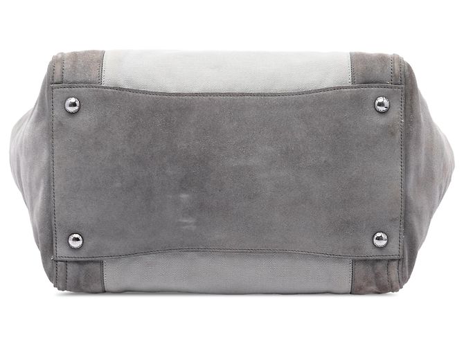 Borsa Prada Gray Scamosciato and Canapa Twin Pocket Double Handle Satchel - vista 3