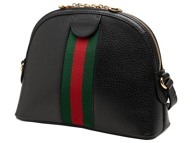 Gucci Borsa a tracolla Dome Ophidia piccola in pelle di vitello nera con Web - vista 2