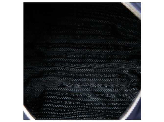Borsa Satchel Prada in Tessuto con rifiniture in Vitello blu - vista 4