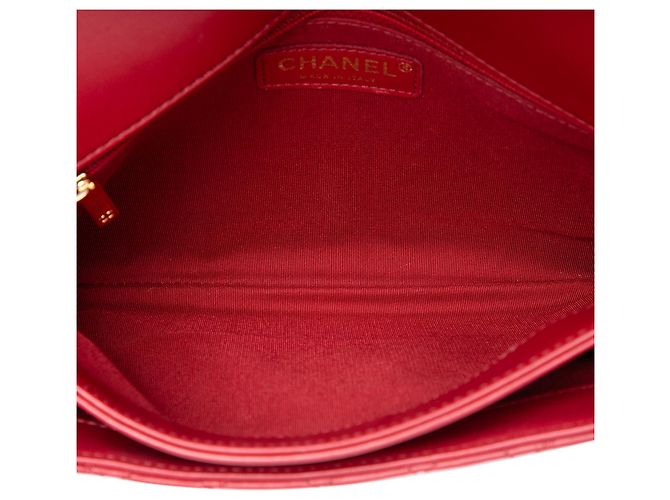 Chanel Red Quilted Lambskin CC Unchained Flap - vista 4