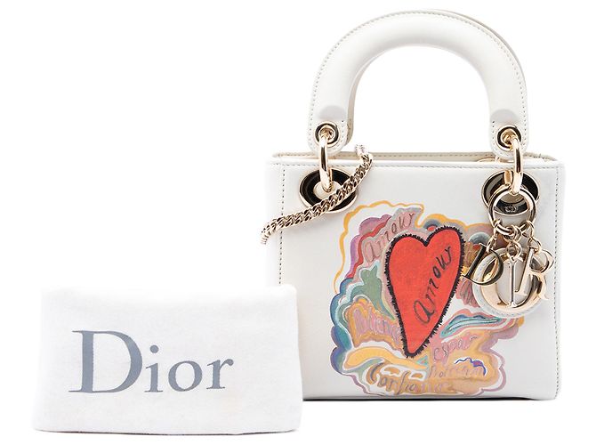 Dior White DiorAmour Niki De Saint Phalle Mini Calfskin Lady Dior - vista 7